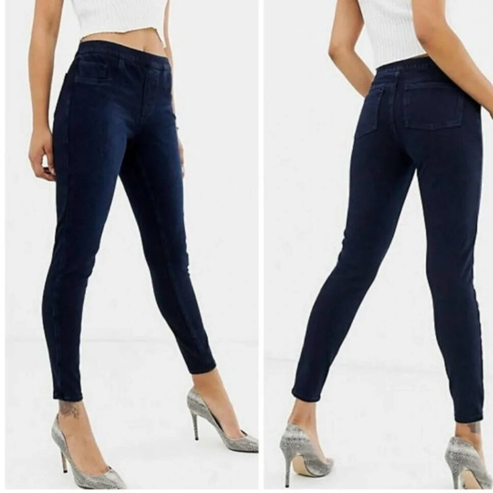 Spanx Ankle Jeanish Legging Dark Blue Denim Stretch XS Looks Like Jeans NWT